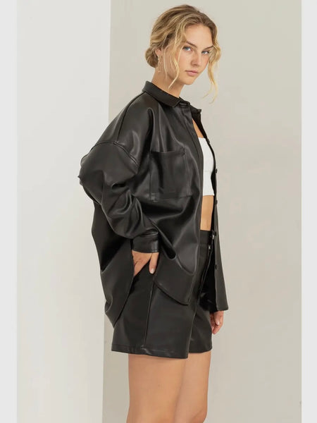 Julia Faux Leather Shirt