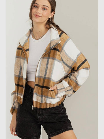 Always Plaid Bomber Jacket